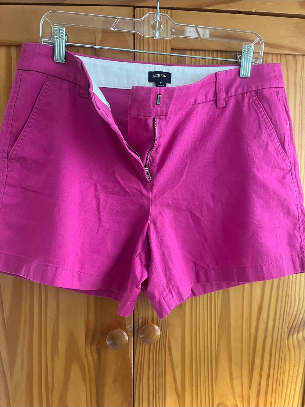 J. Crew Bright Fuchsia 5 inch Cotton Chino Bermuda Shorts